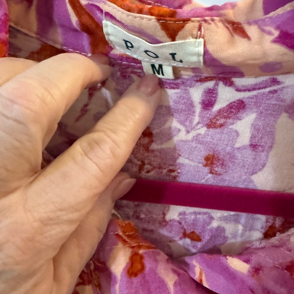 POL Boxy Pink and Purple Notched Collar Top - Picture 2 of 7